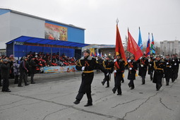 Надымские ветераны на параде Победы (9 Мая 2014 года)