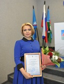 Лауреат конкурса — Оксана Захарова, специальный корреспондент телевидения Газпром добыча Надым