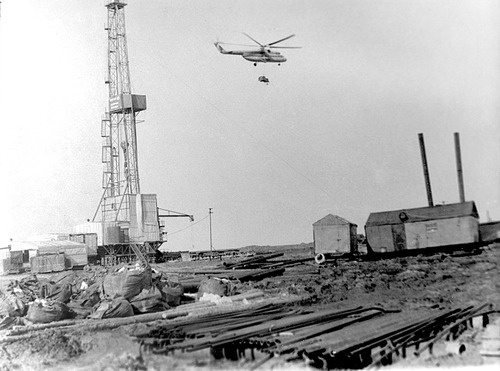 Бурение скважин на месторождении Медвежье, 1970-е годы