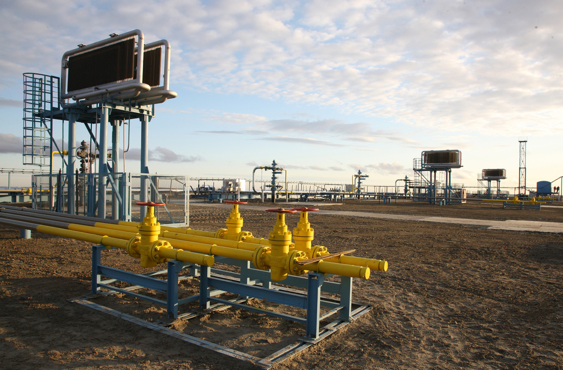 Куст газовых скважин на промысле Бованенковского месторождения